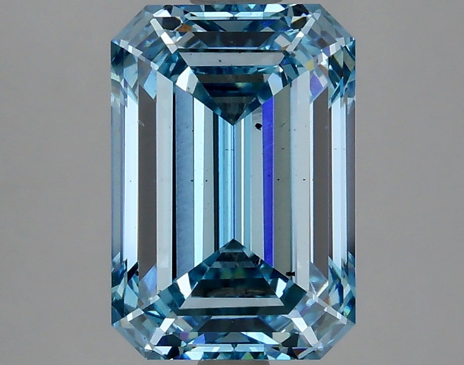3.61ct Emerald Cut Lab Grown Diamond: IGI CertifiedEmeraldCut Loose Diamond (LAB GROWN) - Weight:3.61 ctw; Color: Fancy Intense Blue; Clarity: VS2 #3SS98772v15