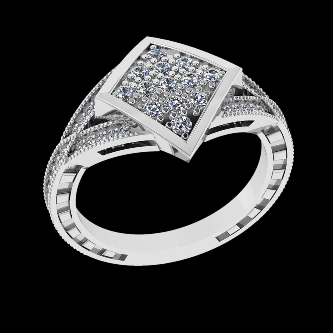 0.56 Ctw VS/SI1 Diamond Prong Set 18K White Gold Cluster Engagement Ring: Total Diamond Weight : 0.56 Ctw (Round cut) Center Diamond Color :- G-H Center Clarity : VS/SI1 Stone Setting : Prong Metal Weight : Approx 5.90 Gram 18K White Gold Cluster Cluster Engagement Ring Cur