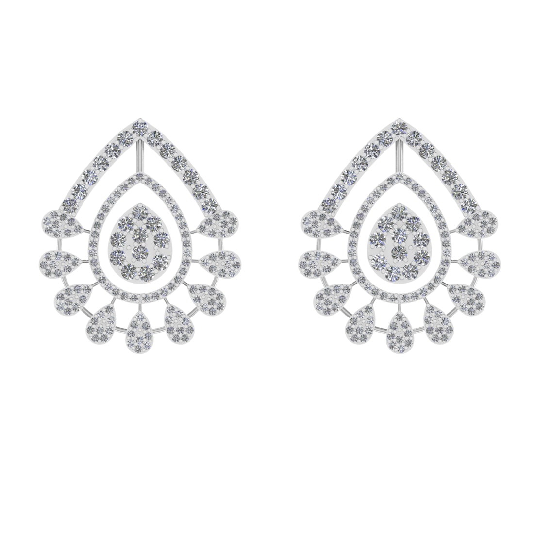 2.84 Ctw VS/SI1 Diamond Prong Set 14k white Gold Stud Earrings (ALL DIAMOND (1 of 1)