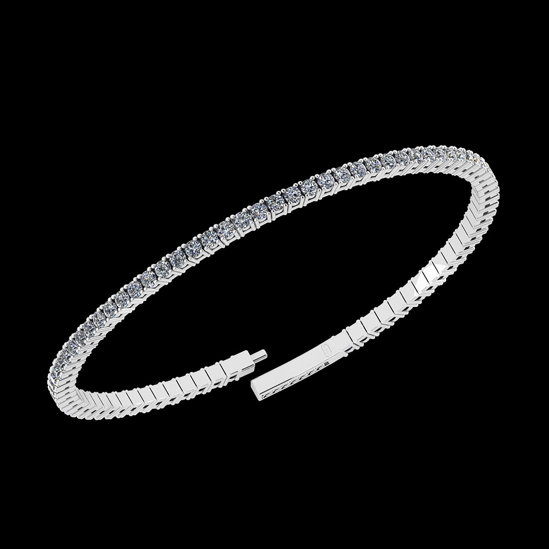 1.66 Ctw VS/SI1 Diamond 14K White Gold Bangle (ALL DIAMOND ARE LAB GROWN ) (1 of 1)