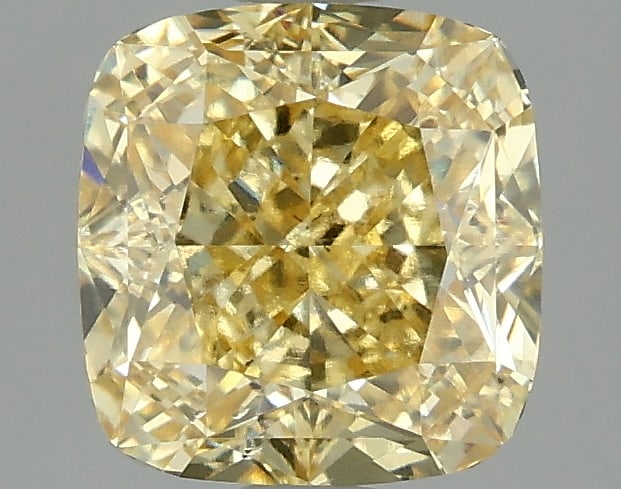2.03ct Cushion Square Cut Lab Grown Diamond: IGI CertifiedCushion SquareCut Loose Diamond (LAB GROWN) - Weight:2.03 ctw; Color: Fancy Intense Yellow; Clarity: VS2 #3SS99164v15