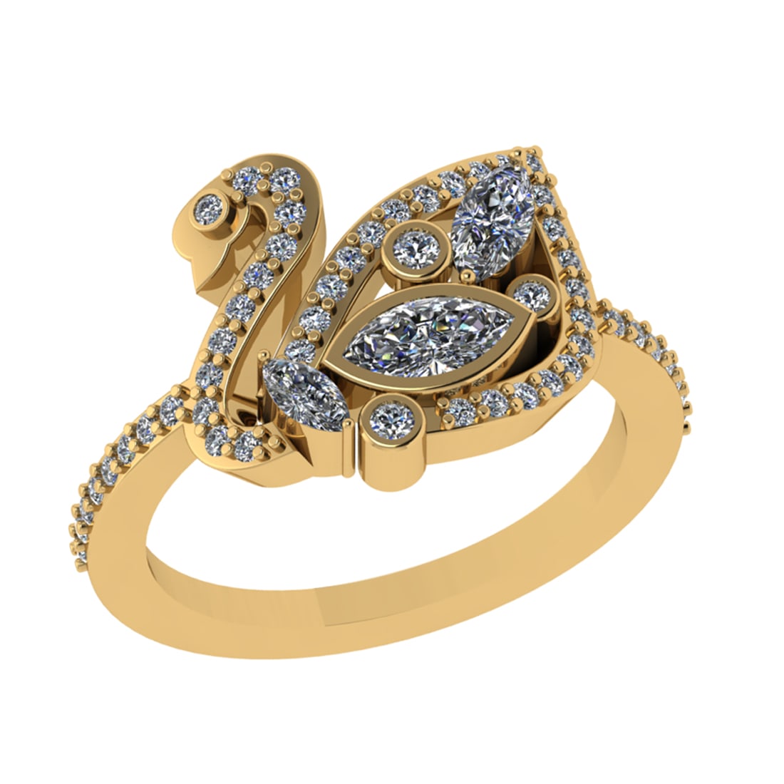 0.73 Ctw VS/SI1 Diamond 14k Yellow Gold Engagement Ring (ALL DIAMOND ARE LA: Center Daimond Weight :-0.45 Ctw ( Marquise Cut) Color : G-H Clarity : VS/SI1 Side Diamond Weight Of Ctw 0.28 Ctw Color : G-H Clarity : VS/SI1 Daimond Setting : Prong Metal Weight : Approx 4.43 gram 1