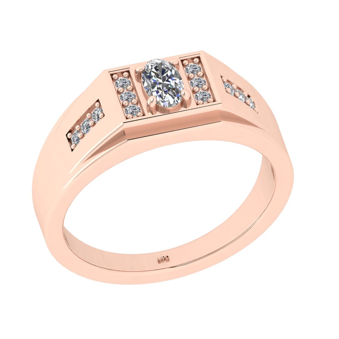 0.35 Ctw VS/SI1 Diamond 10K Rose Gold Engagement Ring (ALL DIAMOND ARE LAB: Center Diamond Weight : 0.25 Ctw (Oval Cut) Color : J-K Clarity : VS/SI1 Setting : Prong Side Weight Of Ctw 0.10 Ctw Color : J-K Clarity : VS/SI1 Stone Setting : Prong Metal Weight : Approx 4.50 gram 