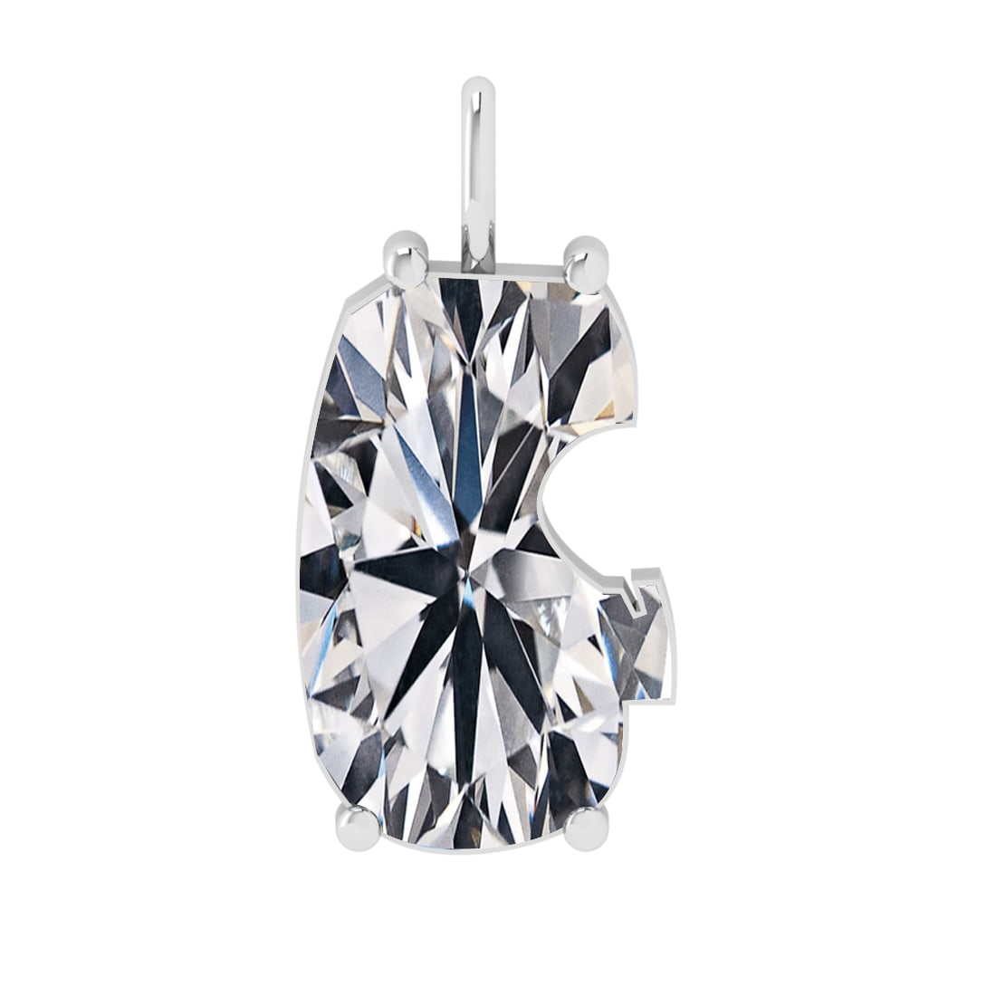 0.76 ctw VS Diamond Style Prong Set 14k White Gold Alphabet-G Pendant (ALL: Total Daimond Weight :-0.76 Ctw Color : White Clarity : VS Setting : Prong Metal Weight : Approx 3.30 gram 14k White Gold Alphabet-G Pendant (ALL LAB GROWN Diamond ) #3SS96058v15