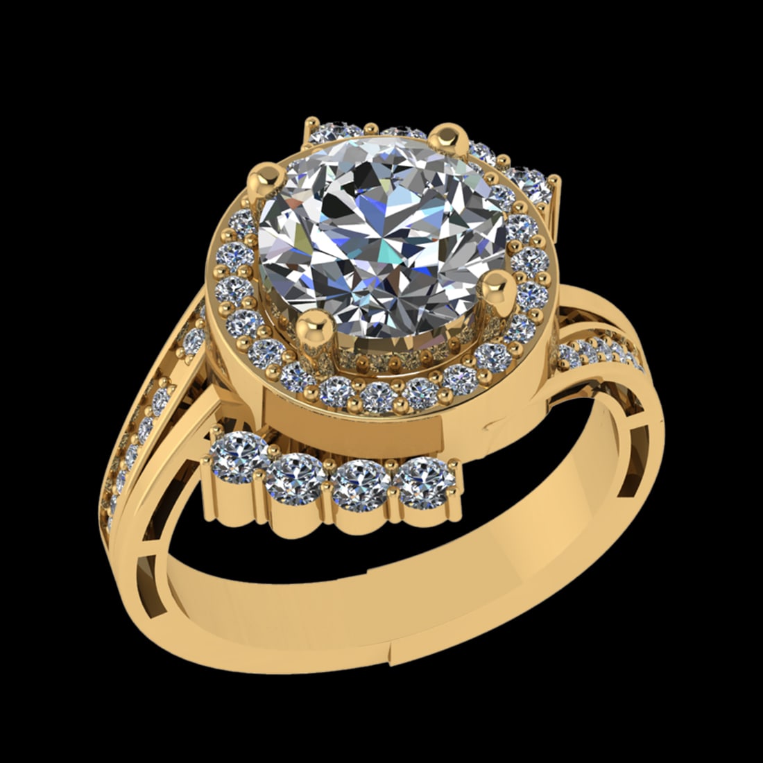2.67 Ctw VS/SI1 (ALL DIAMOND ARE LAB GROWN ) Diamond 10k Yellow Gold Engage: Center Daimond Weight :-2.00 Ctw ( Round Cut) Color : J-K Clarity : VS/SI1 (ALL DIAMOND ARE LAB GROWN ) Side Diamond Weight Of Ctw 0.67 Ctw Color : J-K Clarity : VS/SI1 (ALL DIAMOND ARE LAB GROWN ) Da