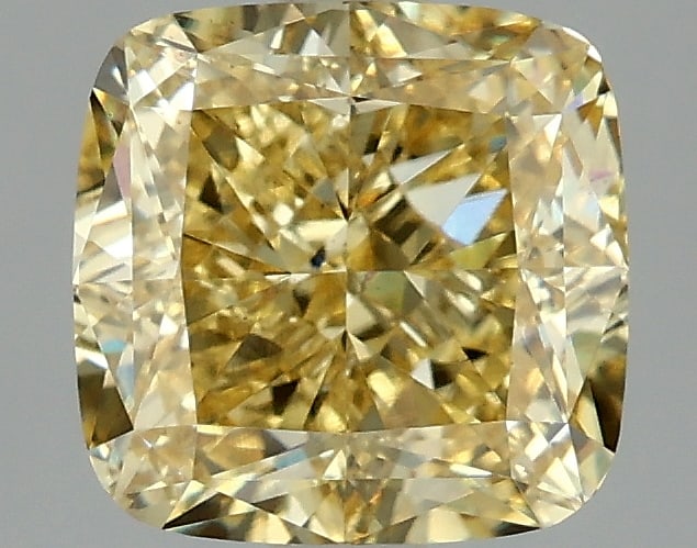 2.05ct Cushion Square Cut Lab Grown Diamond: IGI CertifiedCushion SquareCut Loose Diamond (LAB GROWN) - Weight:2.05 ctw; Color: Fancy Vivid Yellow; Clarity: VS1 #3SS99126v15