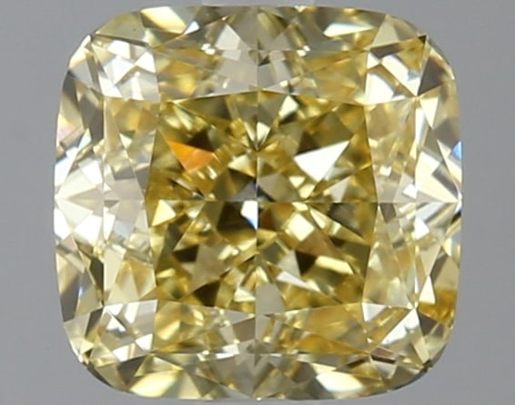2.09ct Cushion Square Cut Lab Grown Diamond: IGI CertifiedCushion SquareCut Loose Diamond (LAB GROWN) - Weight:2.09 ctw; Color: Fancy Vivid Yellow; Clarity: VS1 #3SS99119v15