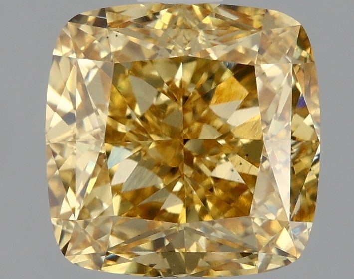 2.03ct Cushion Square Cut Lab Grown Diamond: IGI CertifiedCushion SquareCut Loose Diamond (LAB GROWN) - Weight:2.03 ctw; Color: Fancy Vivid Yellow; Clarity: VS1 #3SS99127v15