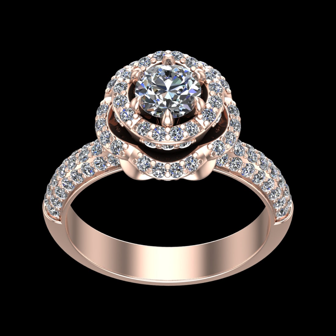 2.22 Ctw VS/SI1 Diamond Prong Set 10K Rose Gold Engagement Ring: Center Daimond Weight :-0.84 Ctw ( Round Cut) Color : J-K Clarity : VS/SI1 Side Diamond Weight Of Ctw 1.38 Ctw Color : J-K Clarity : VS/SI1 Daimond Setting : Prong Metal Weight : Approx 12.20 gram