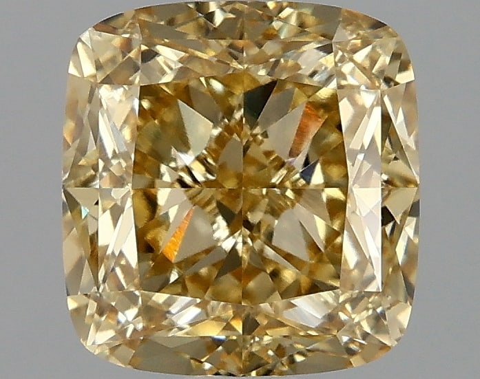 2.06ct Cushion Square Cut Lab Grown Diamond: IGI CertifiedCushion SquareCut Loose Diamond (LAB GROWN) - Weight:2.06 ctw; Color: Fancy Intense Yellow; Clarity: VVS2 #3SS99092v15
