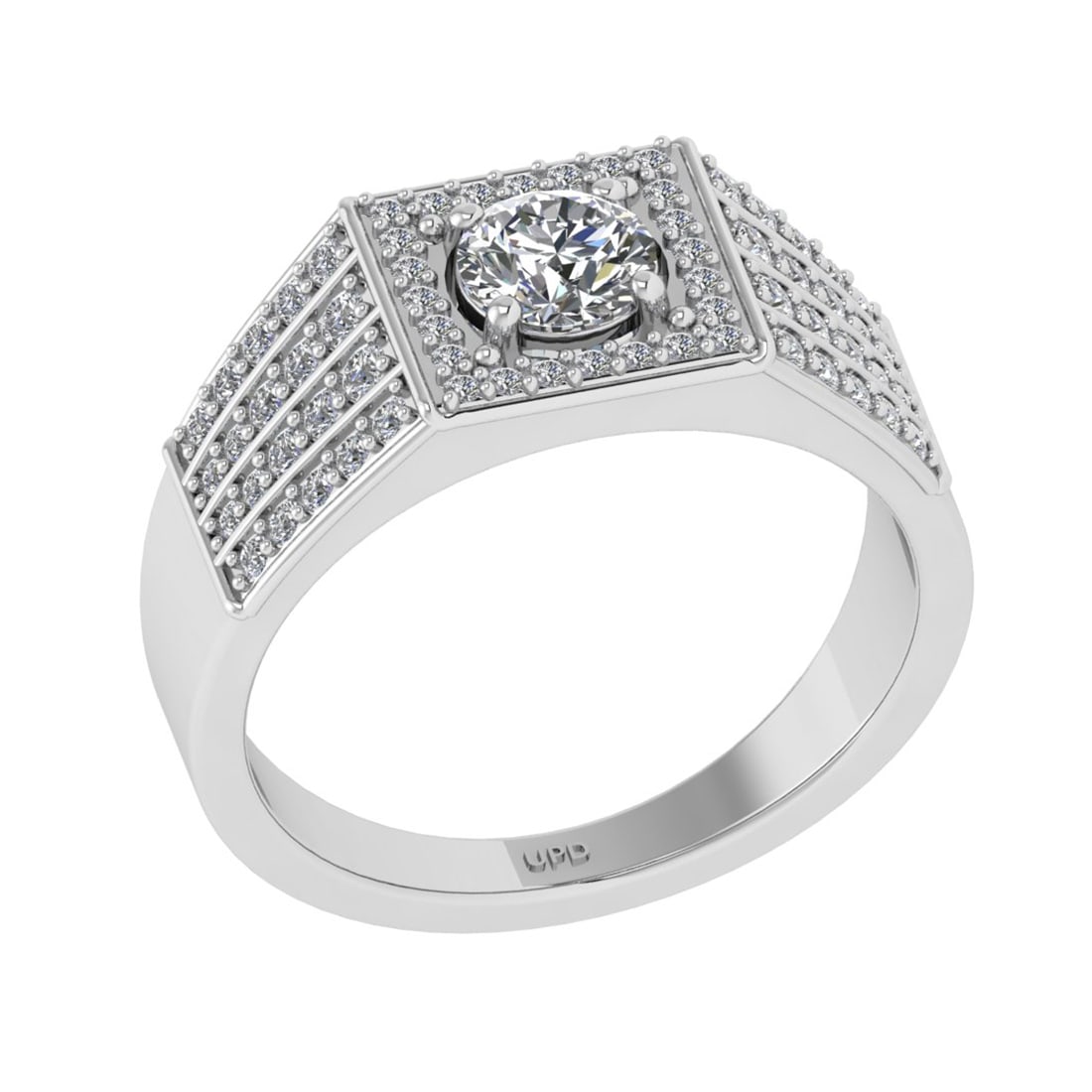 1.06 Ctw VS/SI1 Diamond 10K White Gold Engagement Ring (ALL DIAMOND ARE LAB: Center Diamond Weight : 0.60 Ctw (Round Cut) Color : J-K Clarity : VS/SI1 Setting : Prong Side Weight Of Ctw 0.46 Ctw Color : J-K Clarity : VS/SI1 Stone Setting : Prong Metal Weight : Approx 6.90