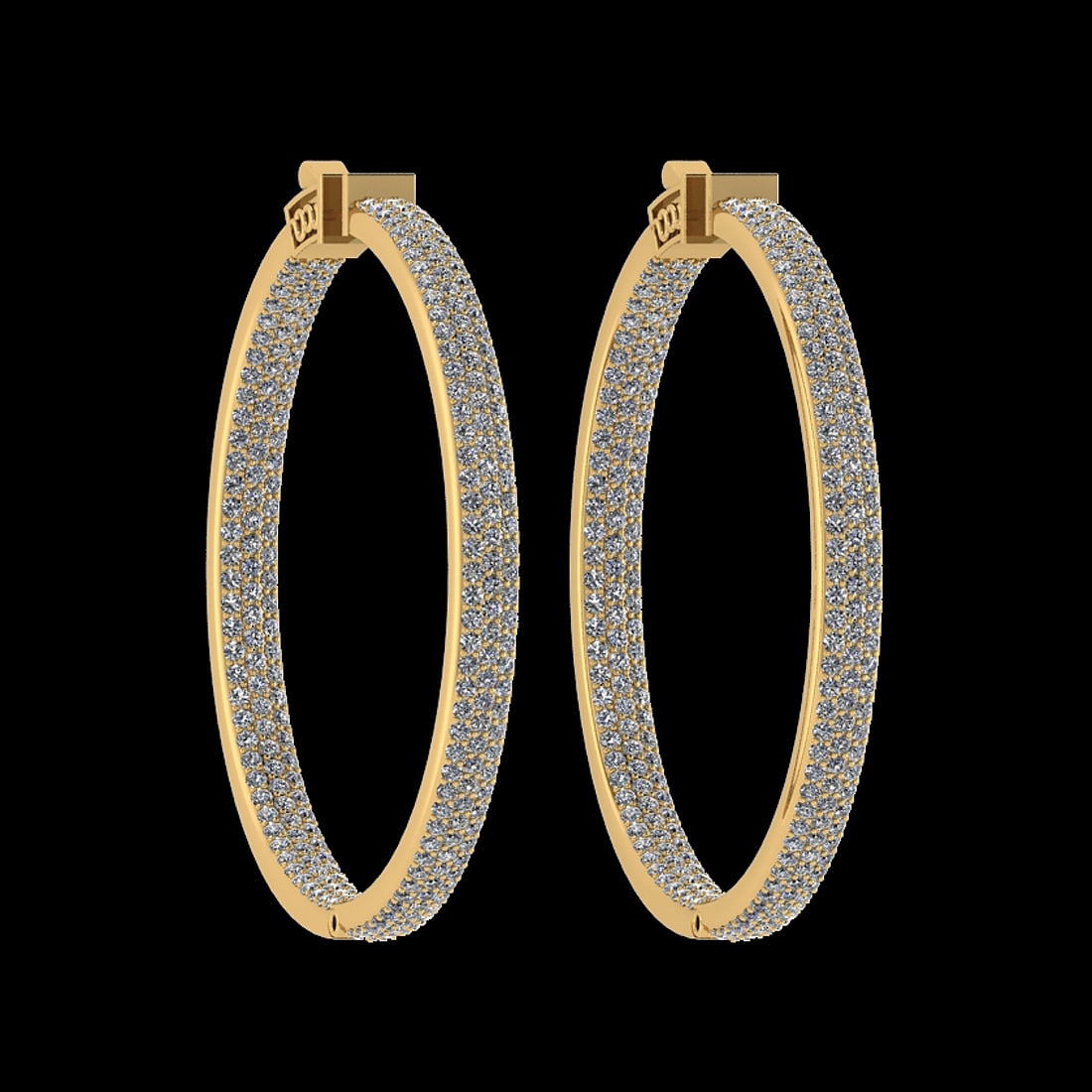 2.40 Ctw VS/SI1 Diamond 14K Yellow Gold Hoop Earrings (ALL DIAMOND ARE LAB: Center Diamond Weight : 2.40 Ctw (Round Cut) Center Diamond Color :- J-K Center Clarity : VS/SI1 Stone Setting : Prong 14K Yellow Gold Hoop Earrings (ALL DIAMOND ARE LAB GROWN ) Size:-1.40Inch #3SS733