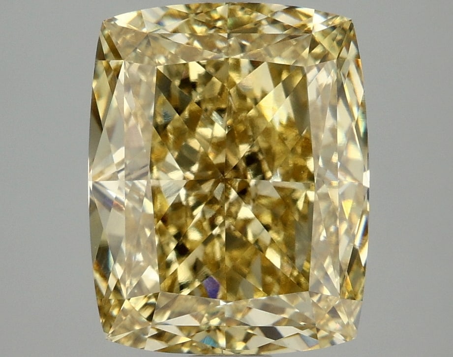 4.92ct Cushion Cut Lab Grown Diamond: IGI CertifiedCushionCut Loose Diamond (LAB GROWN) - Weight:4.92 ctw; Color: Fancy Vivid Yellow; Clarity: VS1 #3SS98821v15