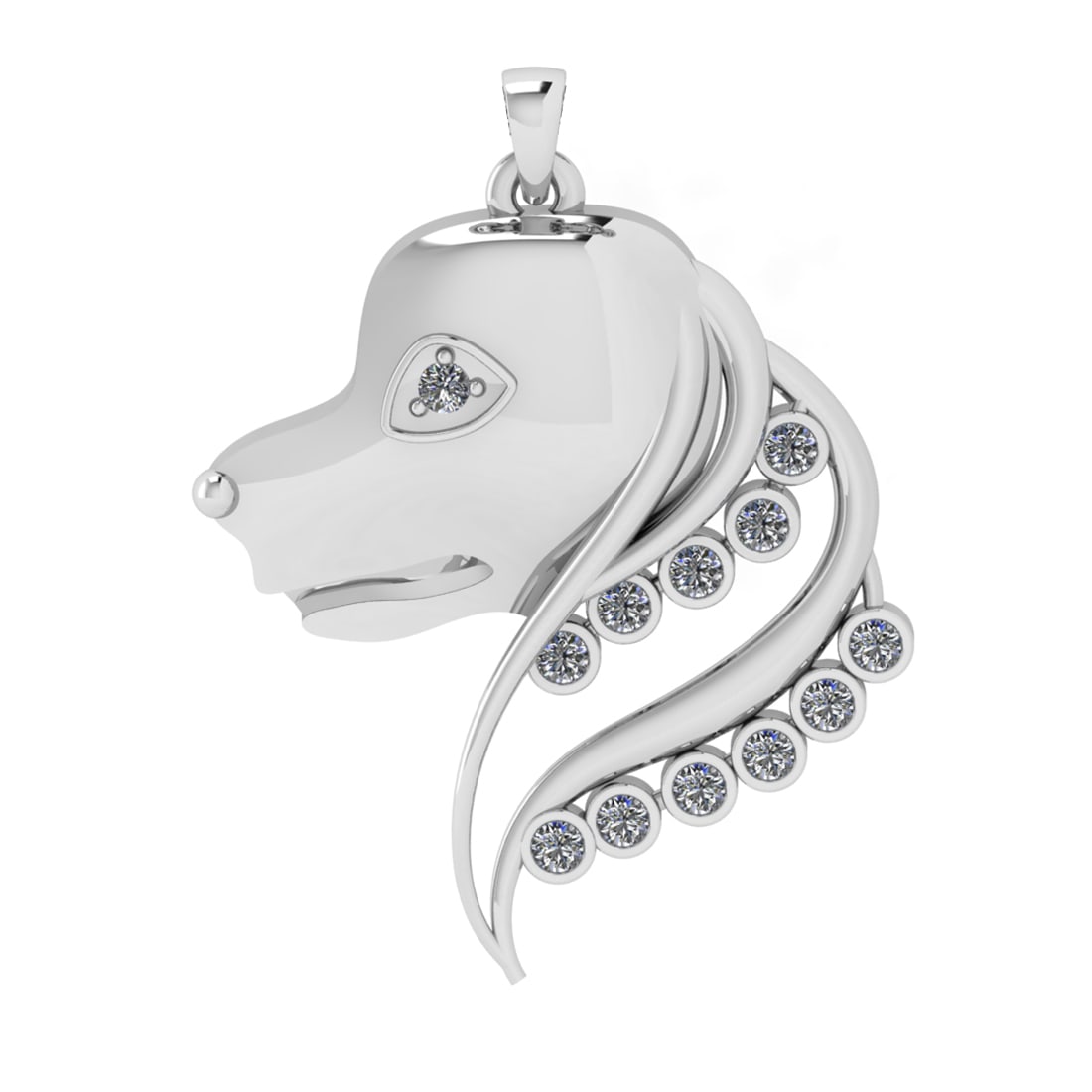 0.42 Ctw VS/SI1 Diamond 14k white Gold Pendant (ALL DIAMOND ARE LAB GROWN ): Total Daimond Weight :-0.42 Ctw Color : J-K Clarity : VS/SI1 Setting : Prong Metal Weight : Approx 11.37 gram 14k White Gold Pendant (ALL DIAMOND ARE LAB GROWN ) #3SS65056v15