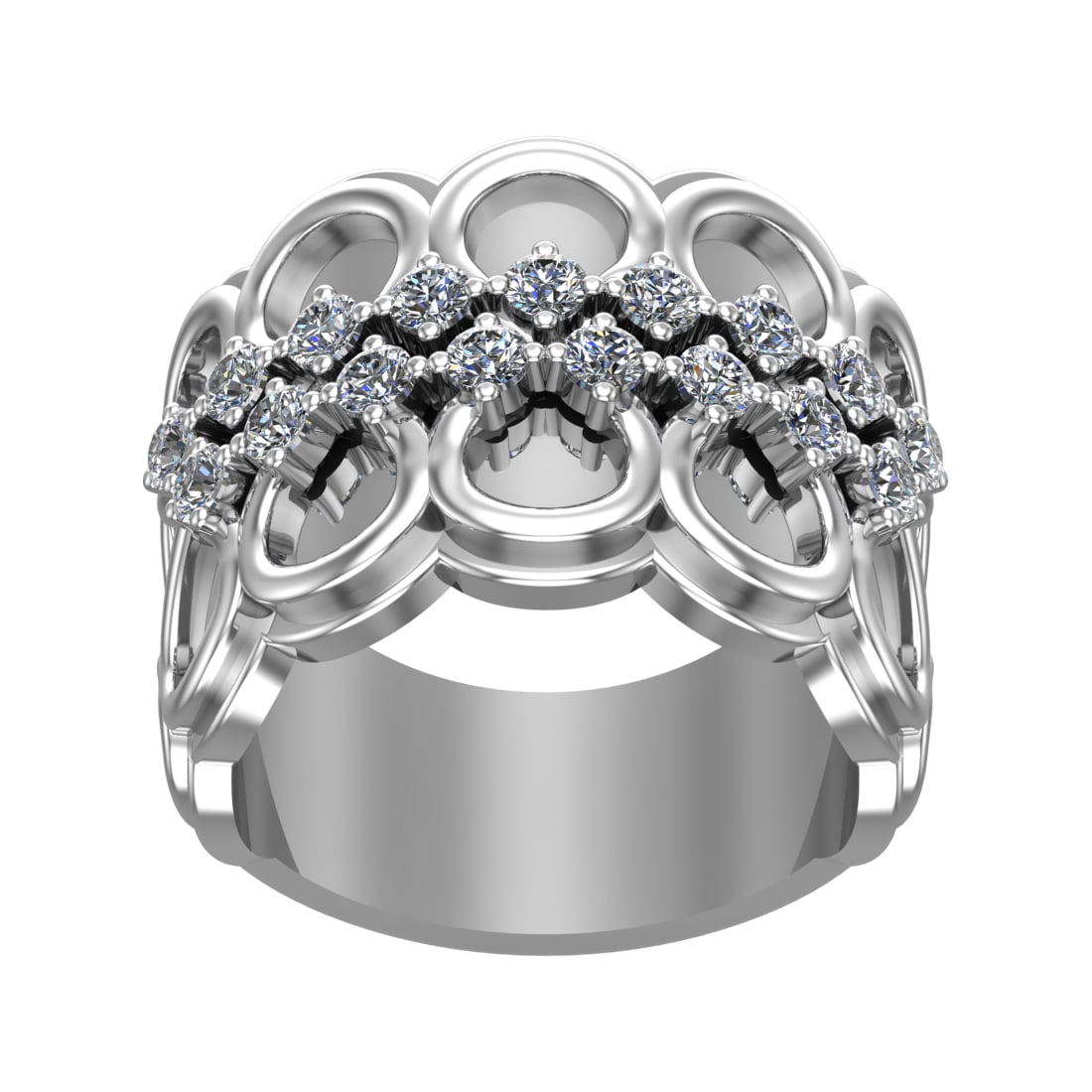 1.17 Ctw SI2/SI1 Diamond Prong Set 14k white Gold Engagement Ring (ALL DIAM: Total Daimond Weight :-1.17 Ctw Color : G-H Clarity : SI2/SI1 Setting : Prong Metal Weight : Approx 29.83 gram 14k White Gold Engagement Ring Current Ring Size 6 (ALL DIAMOND ARE LAB GROWN )