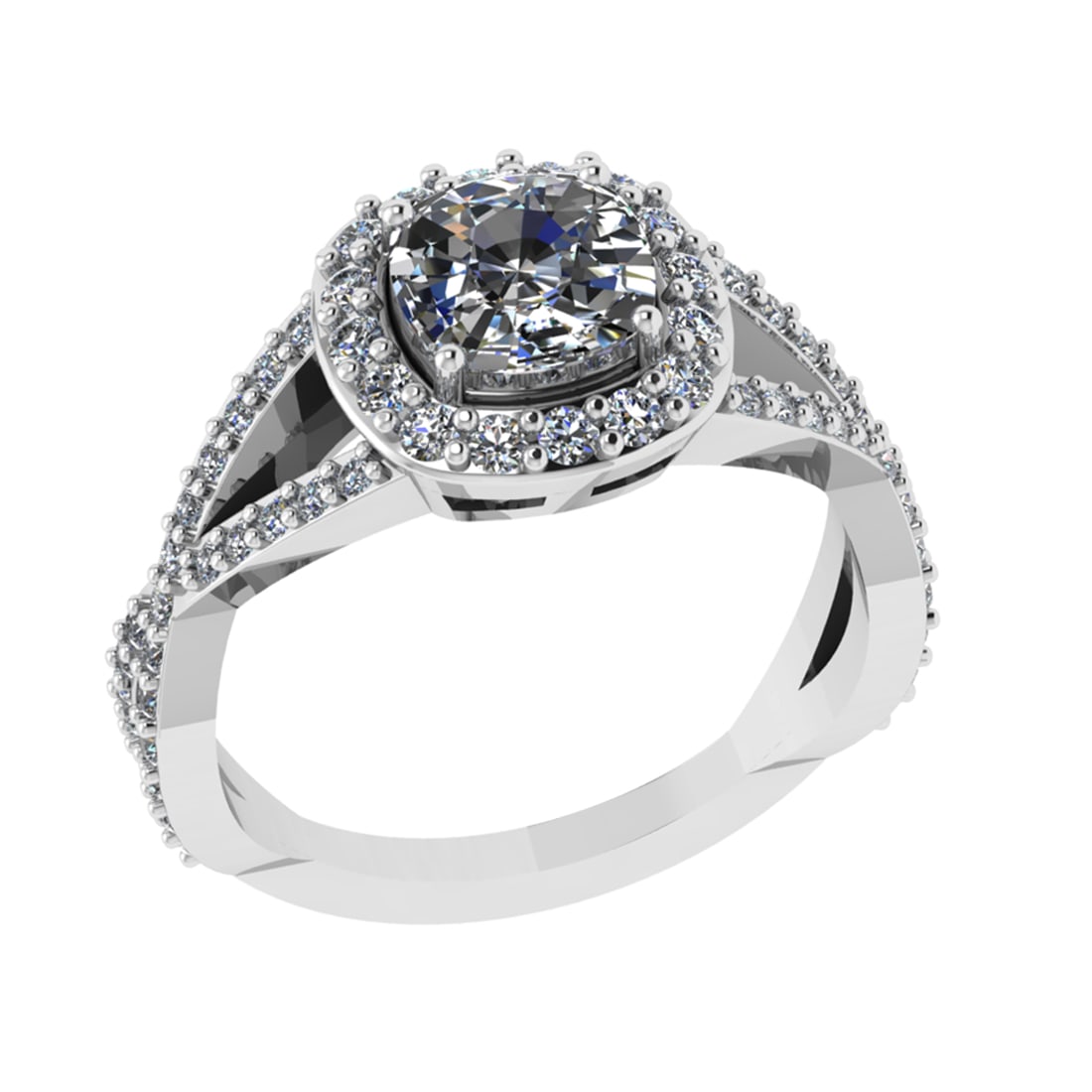 2.12 Ctw VS/SI1 Diamond 14k white Gold Engagement Ring: Center Daimond Weight :-1.50 Ctw ( Cushion Cut) Color : G-H Clarity : VS/SI1 Side Diamond Weight Of Ctw 0.62 Ctw Color : G-H Clarity : VS/SI1 Daimond Setting : Prong Metal Weight : Approx 4.91 gram