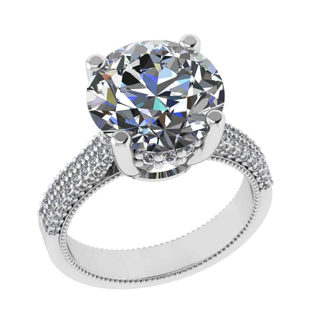 3.66 Ctw VS/SI1 Diamond 14k white Gold Engagement Ring: Center Daimond Weight :-2.90 Ctw ( Round Cut) Color : G-H Clarity : VS/SI1 Side Diamond Weight Of Ctw 0.76 Ctw Color : G-H Clarity : VS/SI1 Daimond Setting : Prong Metal Weight : Approx 4.91 gram 14k 