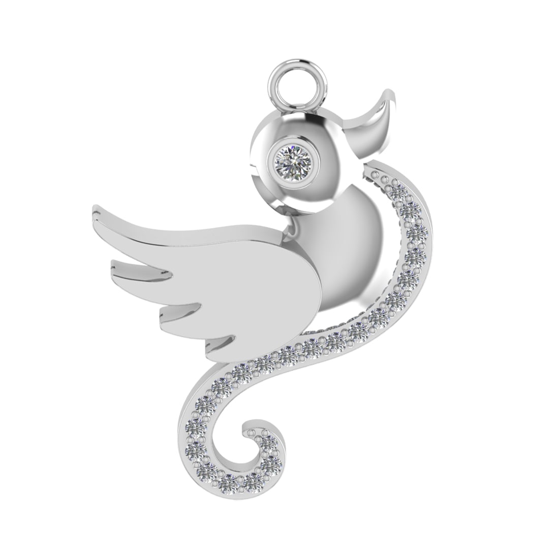 0.20 Ctw VS/SI1 Diamond 14k white Gold Birds Theme Pendant (ALL DIAMOND ARE: Total Daimond Weight :-0.20 Ctw Color : G-H Clarity : VS/SI1 Setting : Prong Metal Weight : Approx 5.87 gram 14k White Gold Birds Theme Pendant (ALL DIAMOND ARE LAB GROWN ) #3SS65430v15