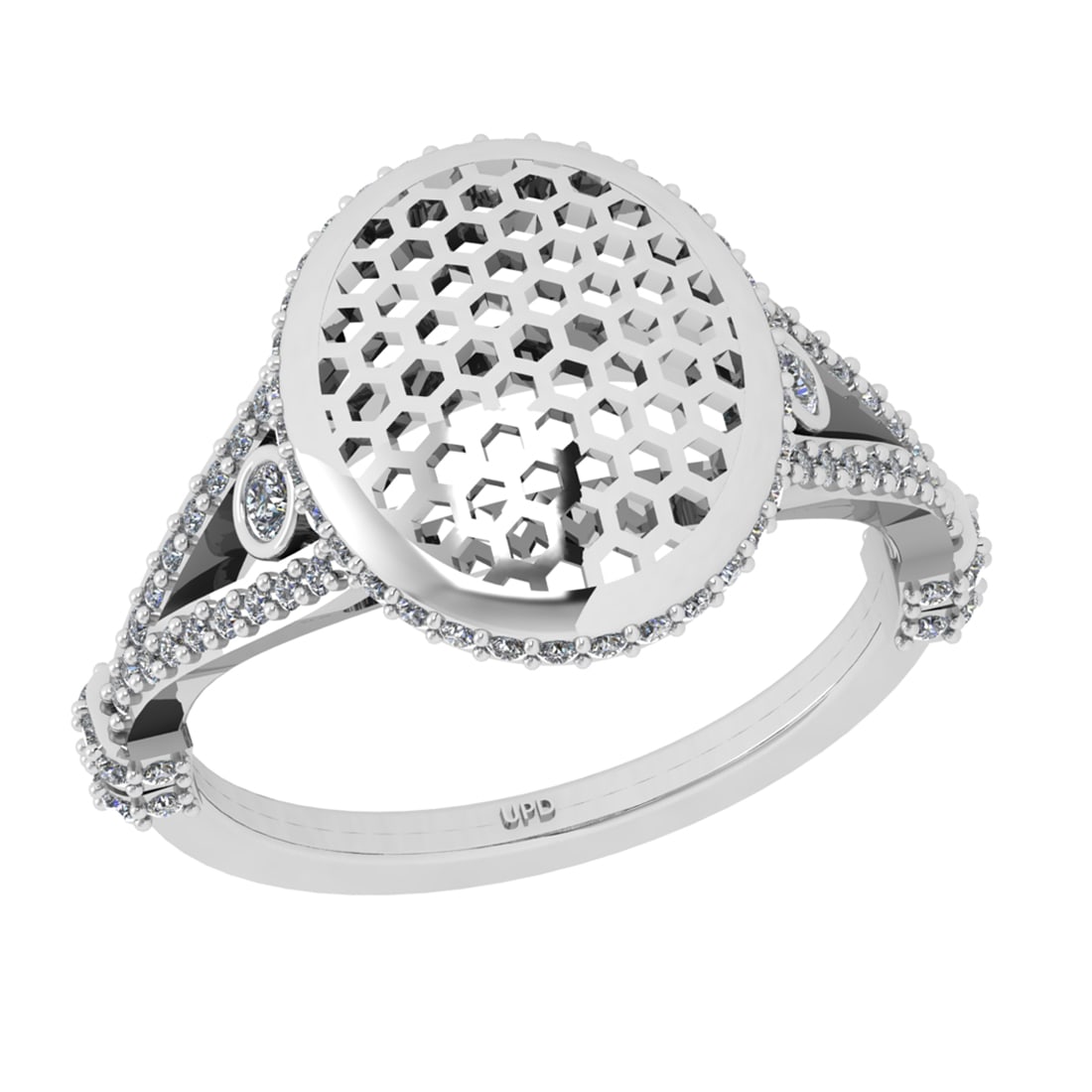 0.48 Ctw VS/SI1 Diamond Prong Set 14k white Gold Ring (ALL DIAMOND ARE LAB (1 of 2)