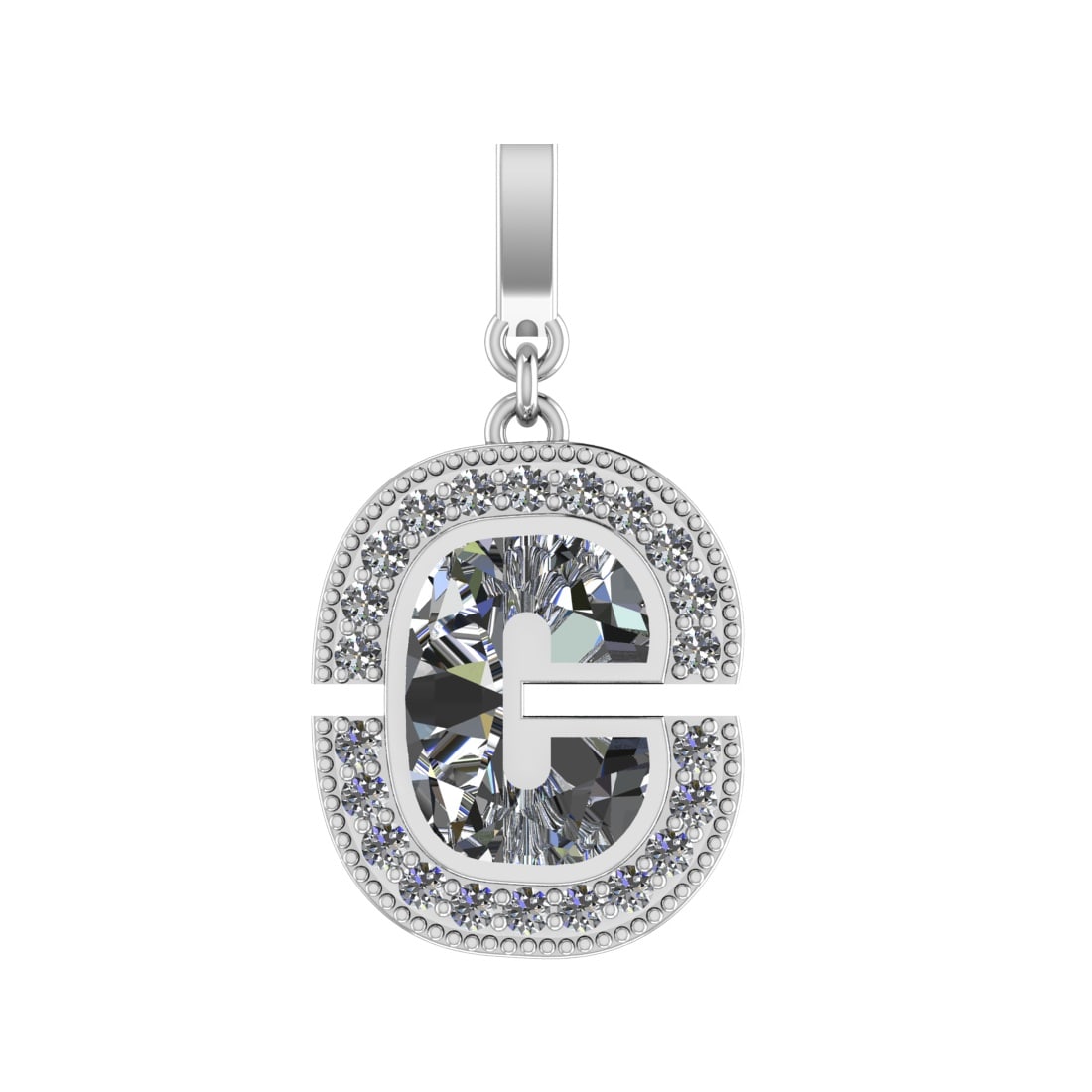 0.80 Ctw SI2/SI1 Diamond Prong Set 14k White Gold Alphabet-C Pendant (ALL D: Center Daimond Weight :-0.66 Ctw Color : White Side Diamond Weight Of Ctw 0.14 Ctw Color : G-H Clarity : SI2/SI1 Daimond Setting : Prong Metal Weight : Approx 2.95 gram 14k White Gold Alphabet-C Penda