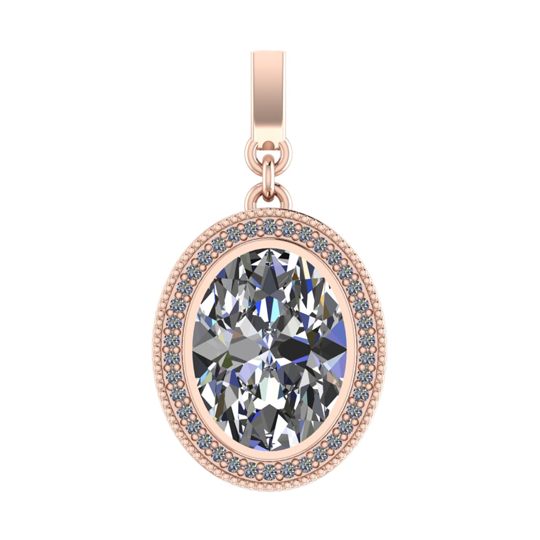1.05 Ctw SI2/SI1 Diamond Prong Set 14k Rose Gold Alphaabet-O Pendant (ALL D: Center Daimond Weight :-0.80 Ctw Color : White Side Diamond Weight Of Ctw 0.25 Ctw Color : G-H Clarity : SI2/SI1 Daimond Setting : Prong Metal Weight : Approx 3.63 gram 14k Rose Gold Alphaabet-O Penda