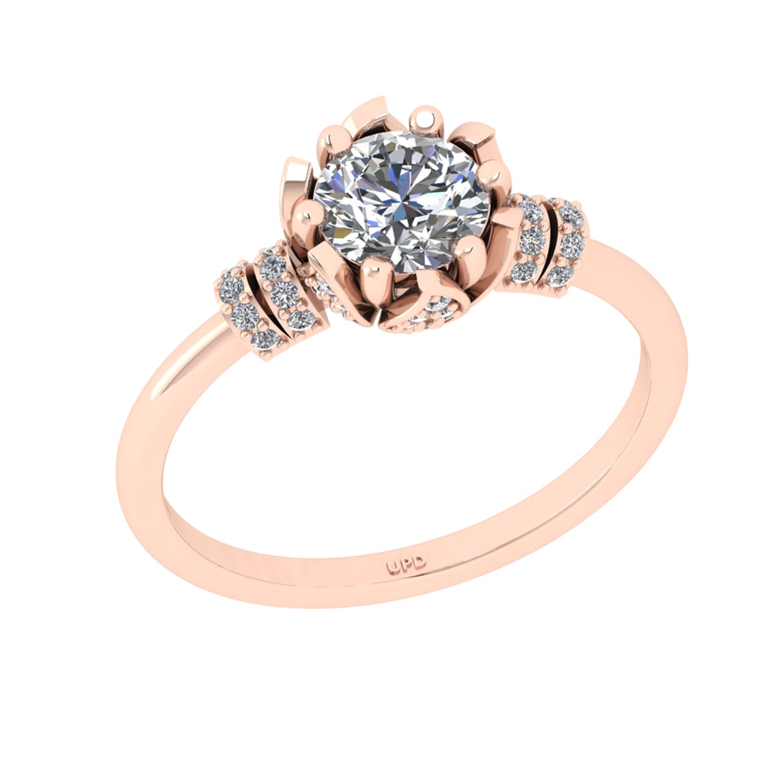 1.41 Ctw VS/SI1 Diamond 14K Rose Gold Engagement Ring (ALL DIAMOND ARE LAB: Center Diamond Weight :- 1.25 Ctw (Round cut) Color :- J-K Clarity : I2/I3 Center Stone Setting : Prong Side Diamond Weight Of Ctw 0.16 Ctw Color : J-K Clarity : VS/SI1 Stone Setting : Prong Metal