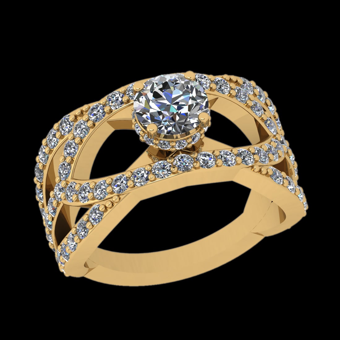 2.33 Ctw I2/I3 Diamond Prong Set 10k Yellow Gold Engagement Ring: Center Daimond Weight :-0.84 Ctw ( Round Cut ) Color : J-K Clarity : I2/I3 Side Diamond Weight Of Ctw 1.49 Ctw Color : J-K Clarity : I2/I3 Daimond Setting : Prong Metal Weight : Approx 7.89 gram 10k Y