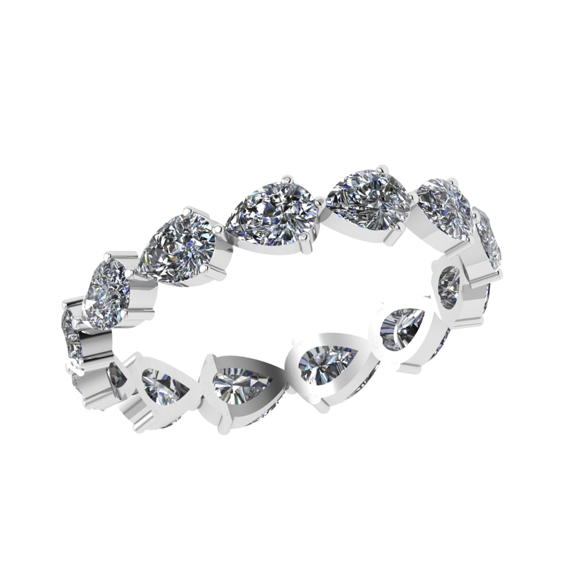 3.25 Ctw SI2/SI1 Diamond Prong Set 14k white Gold Eternity Band Ring: Center Daimond Weight :-3.25 Ctw ( Pear Cut) Color : G-H Clarity : SI2/SI1 Metal Weight : Approx 3.86 gram 14k White Gold Eternity Band Ring Current Ring Size 6 (ALL DIAMOND ARE LAB GROWN ) #3SS96340v