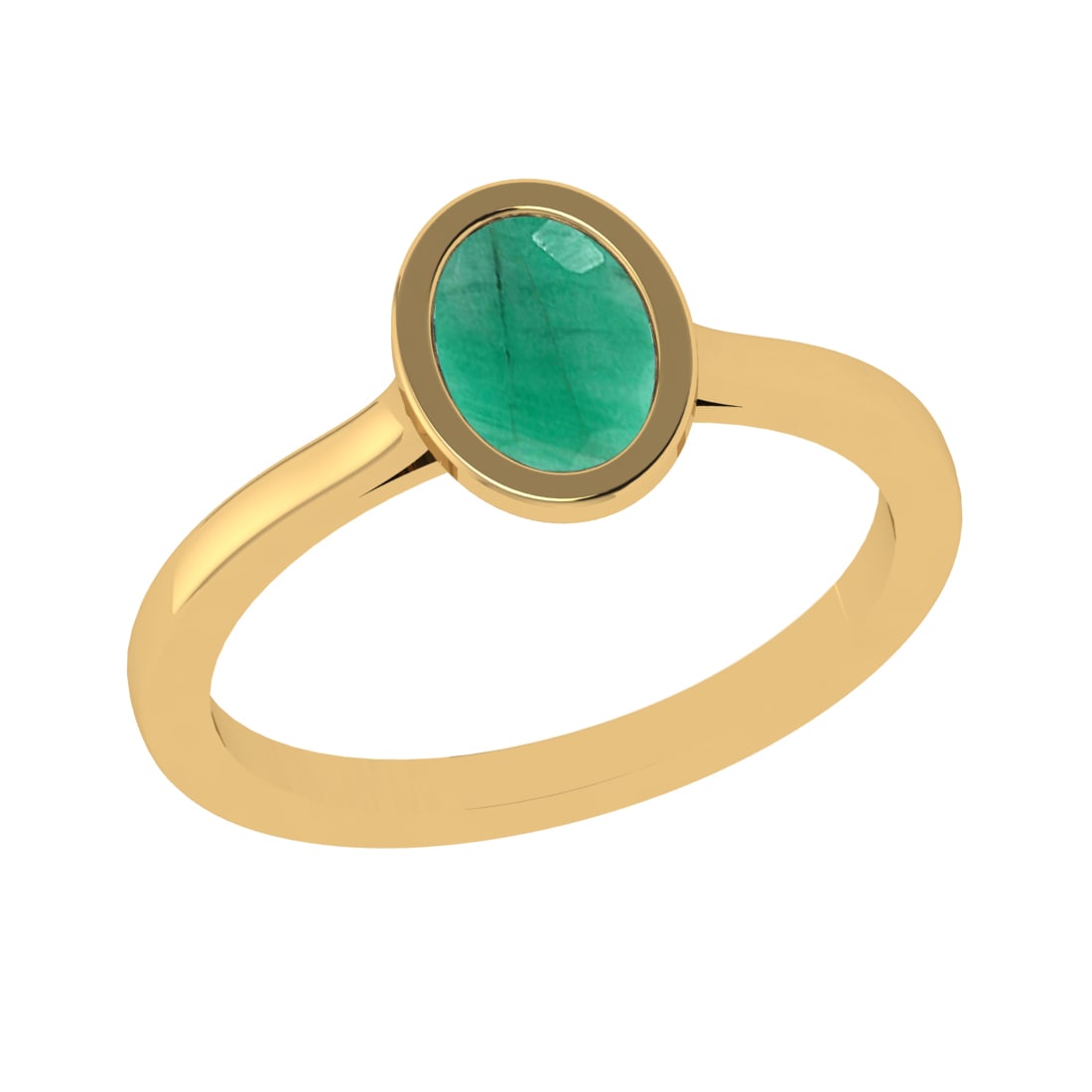 2.59 Ctw VS/SI1 Emerald Set 14k Yellow Gold Solitaire Ring (ALL DIAMOND ARE: Center Stone Weight :-0.75 Ctw ( Oval Cut) Center Stone Color :-Emerald Metal Weight : Approx 2.24 gram 14k Yellow Gold Solitaire Ring Current Ring Size 6 (ALL DIAMOND ARE LAB GROWN ) #3SS23324v15
