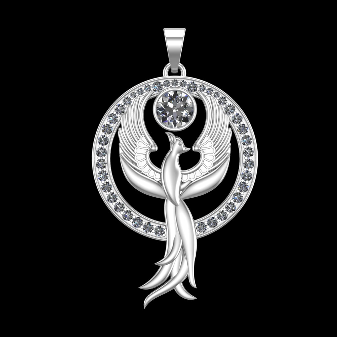 3.90 CtwVS/SI1 Diamond 10k white Gold Birds Theme Pendant (ALL DIAMOND ARE (1 of 1)