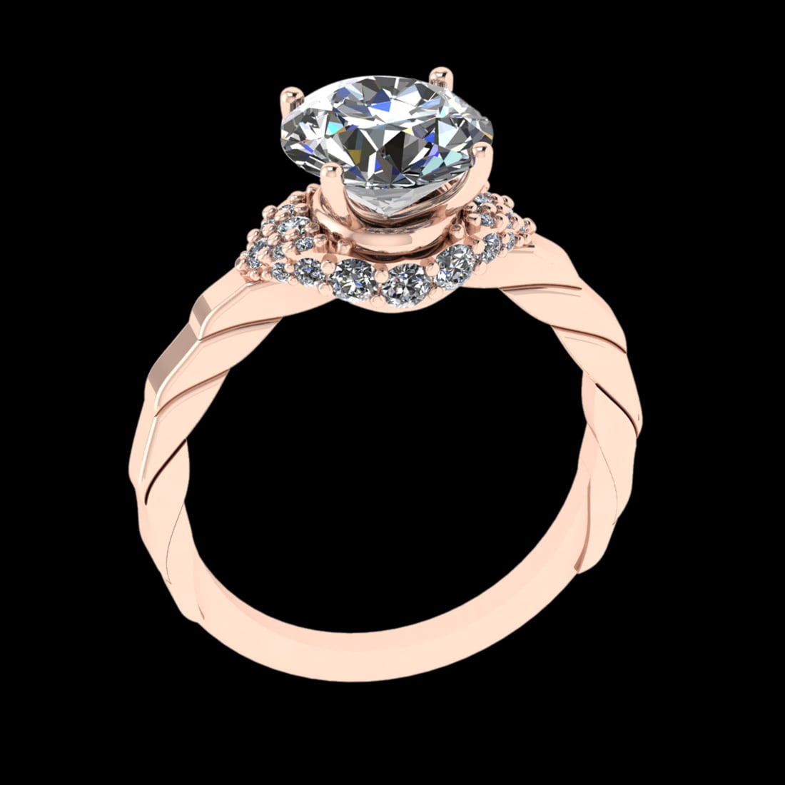 2.82 Ctw SI1/SI2Diamond Prong Set 10k Rose Gold Engagement Ring (ALL DIAMON: Center Daimond Weight :-2.43 Ctw ( Round Cut) Color : J-K Clarity : SI1/SI2 Side Diamond Weight Of Ctw 0.39 Ctw Color : J-K Clarity : SI1/SI2 Daimond Setting : Prong Metal Weight : Approx 4.20 gram