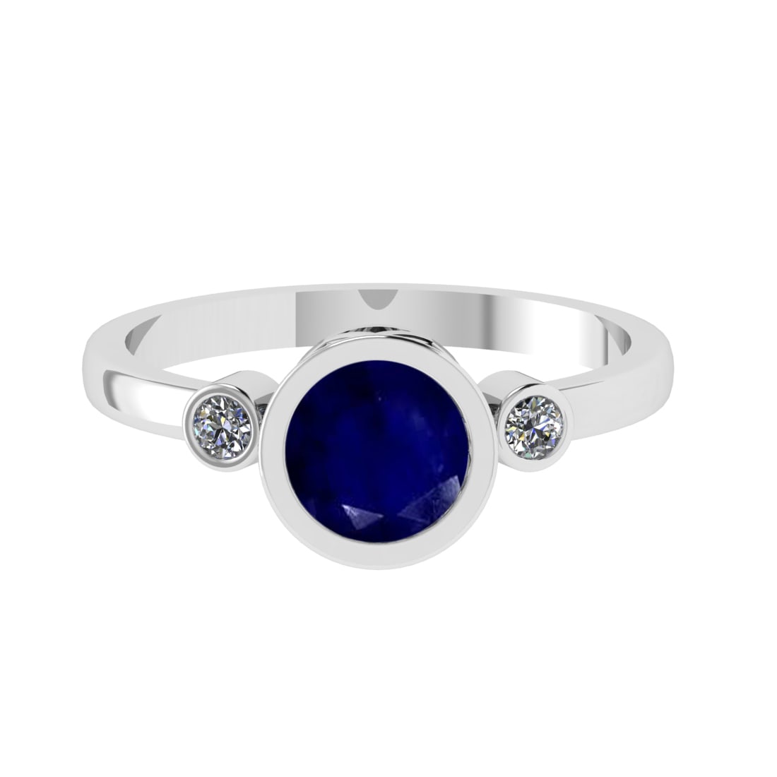 0.91 Ctw VS/SI1 Blue Sapphire and Diamond 14k white Gold Engagement Ring (A: Center Stone Weight :-0.84 Ctw ( Round Cut) Center Stone Color :-Blue Sapphire Center Stone Setting : Prong Side Diamond Weight Of Ctw :- 0.07 Ctw Color : G-H Clarity : VS/SI1 Daimond Setting : Prong