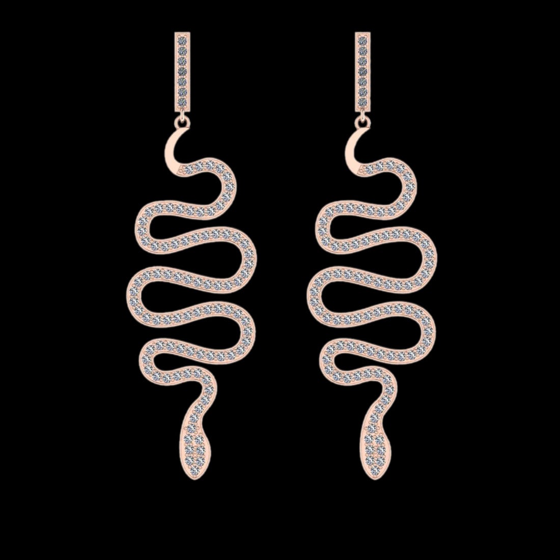 1.52 Ctw VS/SI1 Diamond 10K Rose Gold Dangling Earrings: Diamond Weight : 1.52 Ctw ( Round Cut ) Diamond Stone Color : J-K Stone Clarity : VS/SI1 Stone Setting : Prong Metal Weight : Approx 9.30 Gram 10K Rose Gold Dangling Earrings (ALL DIAMOND ARE LAB