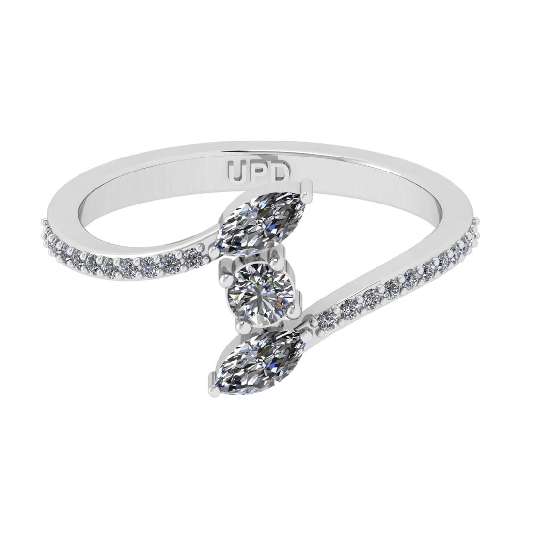 0.50 Ctw SI2/SI1 Diamond Prong Set 14k white Gold Engagement Ring (ALL DIAM: Center Daimond Weight :-0.39 Ctw ( Marquise & Round Cut) Color : G-H Clarity : SI2/SI1 Side Diamond Weight Of Ctw 0.11 Ctw Color : G-H Clarity : SI2/SI1 Daimond Setting : Prong Metal Weight : Approx