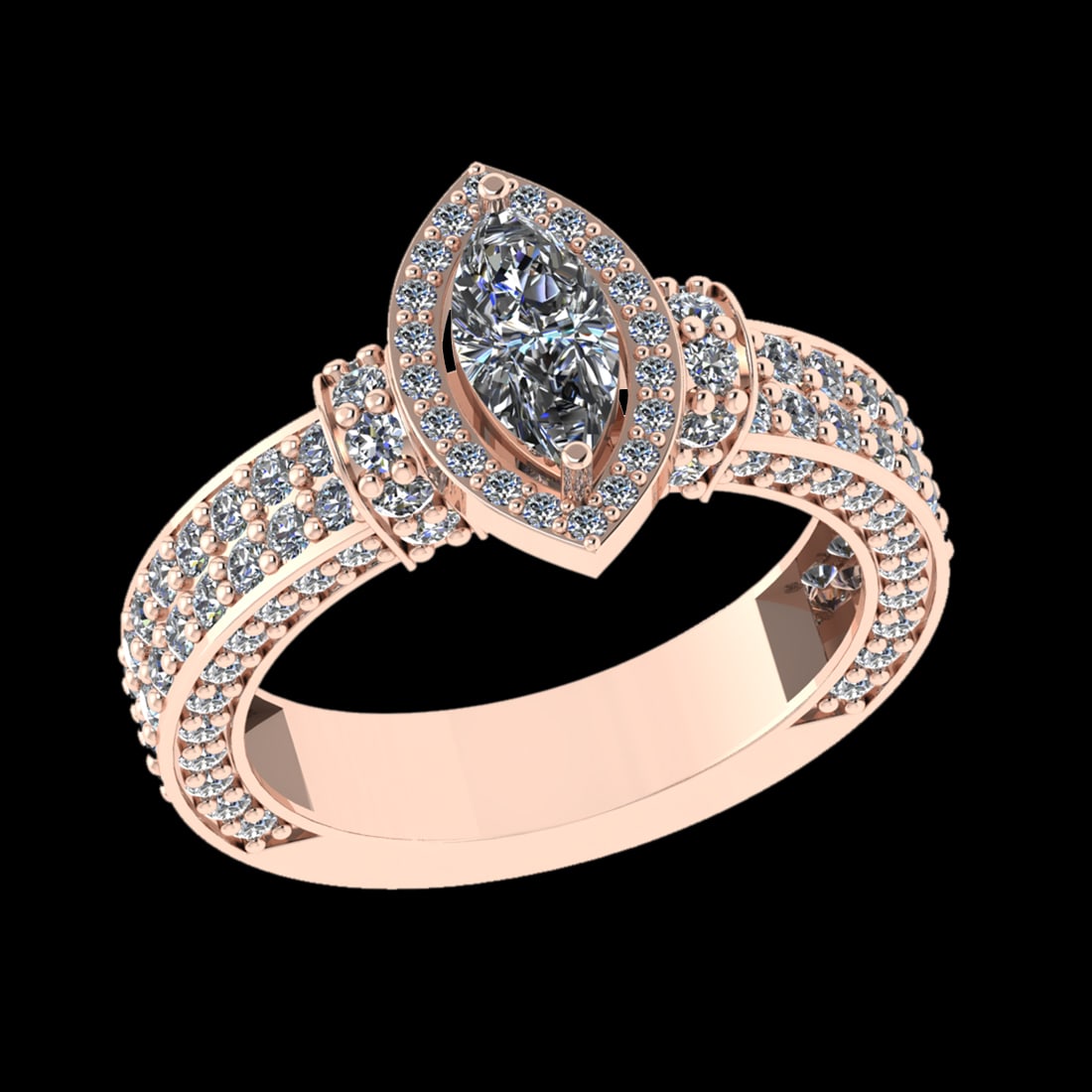 1.92 Ctw VS/SI1 Diamond 14 K Rose Gold Engagement Ring (ALL DIAMOND ARE LAB (1 of 2)
