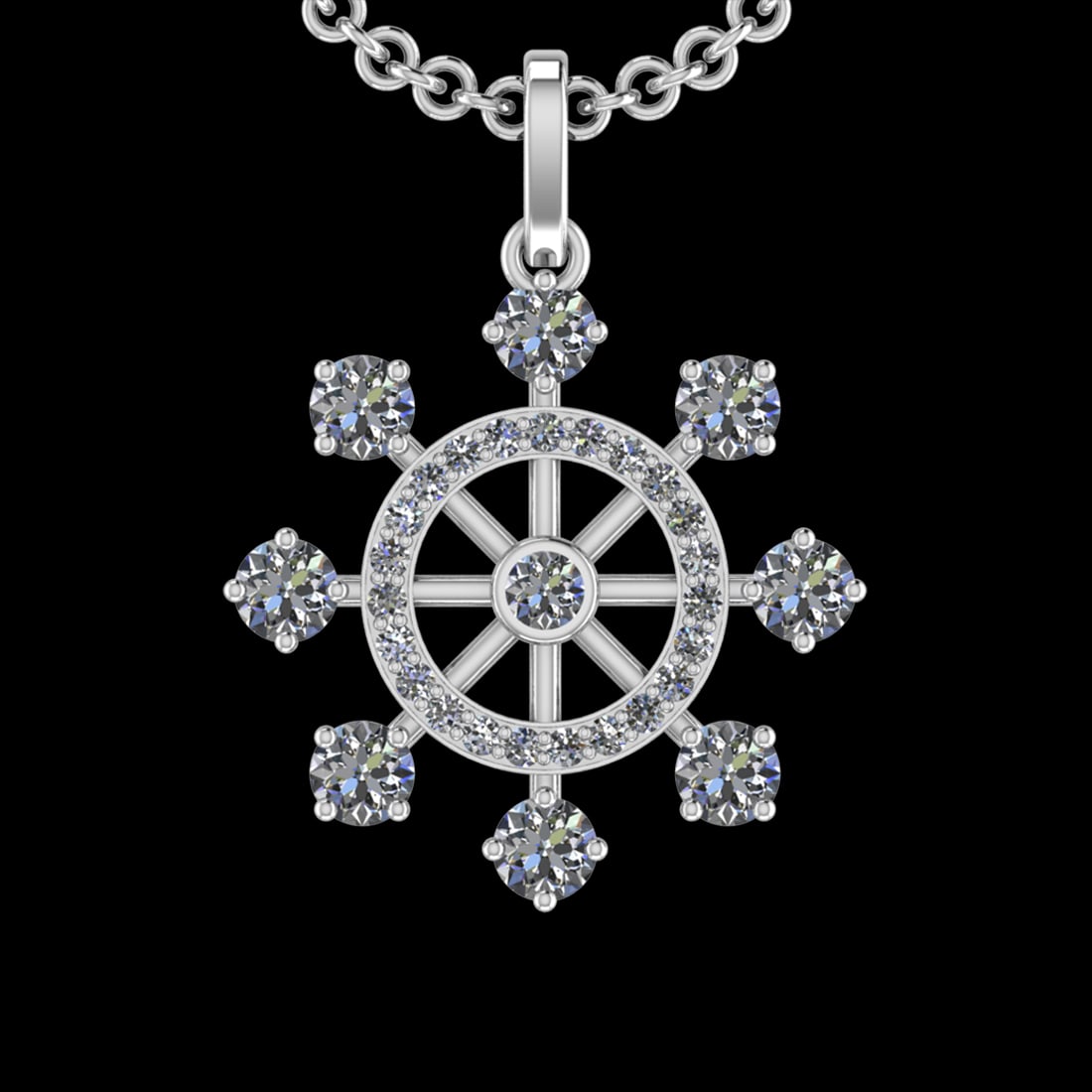 2.45 Ctw VS/SI1 Diamond 10k white Gold Christmas Theme Pandant (ALL DIAMOND: Center Daimond Weight :-2.11 Ctw ( Round Cut) Color : G-H Clarity : VS/SI1 Side Diamond Weight Of Ctw 0.34 Ctw Color : G-H Clarity : VS/SI1 Daimond Setting : Prong Metal Weight : Approx 4.69 gram 10k