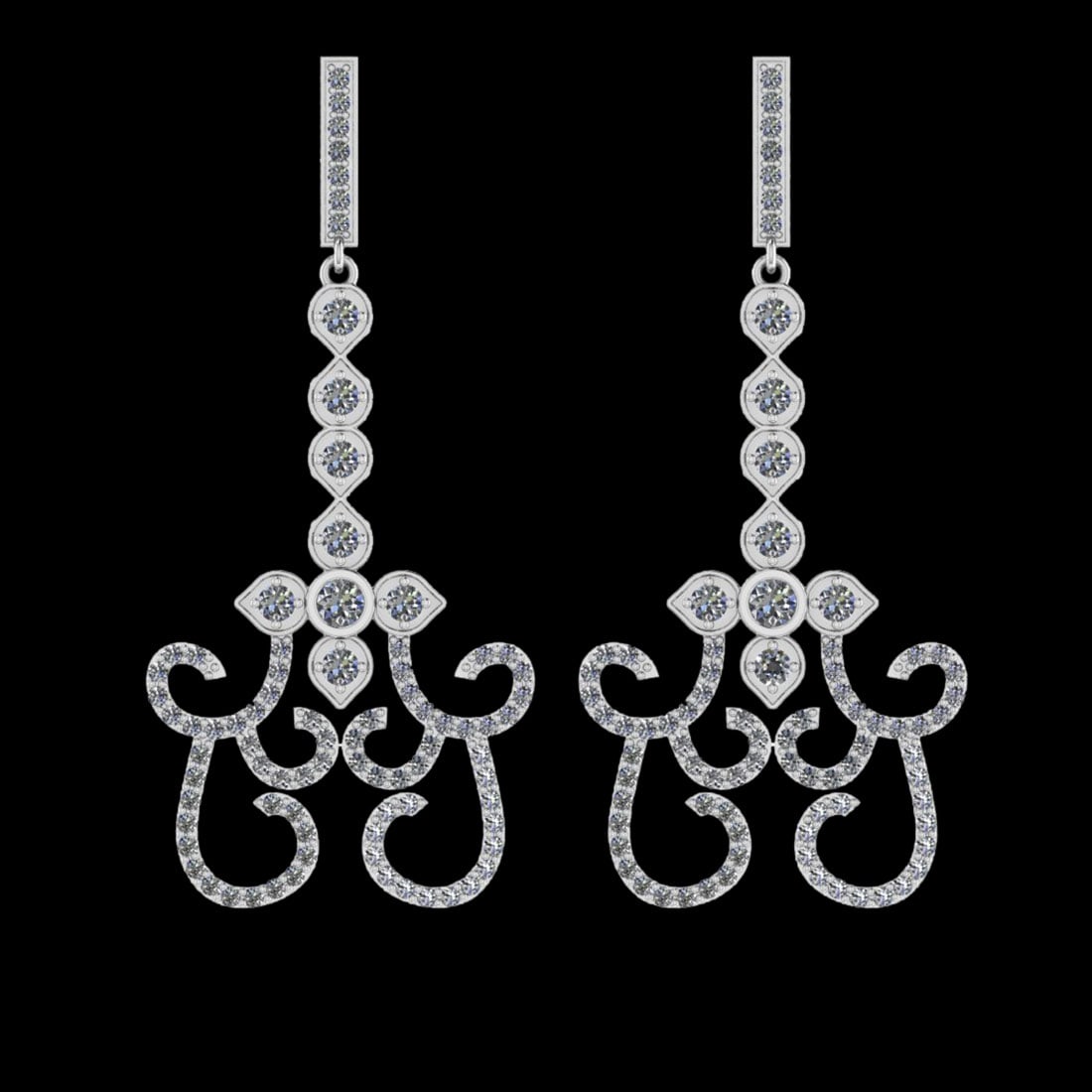 1.52 Ctw VS/SI1 Diamond 10K White Gold Dangling Earrings (1 of 1)