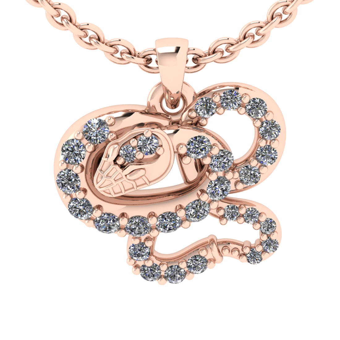 0.15 Ctw SI2/SI1 Diamond 14k Rose Gold Pendant (ALL DIAMOND ARE LAB GROWN): Total Daimond Weight :-0.15 Ctw Color : G-H Clarity : SI2/SI1 Setting : Prong Metal Weight : Approx 2.50 gram 14k Rose Gold Pendant (ALL DIAMOND ARE LAB GROWN) #3SS22535v15