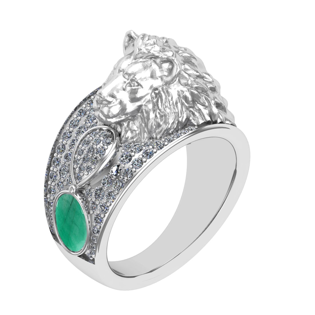 1.57 Ctw VS/SI1 Emerald and Diamond 14K White Gold Engagement Ring (ALL DIA: Center stone Weight :-0.75 Ctw ( Oval Cut) Center Stone Color :- Emerald Center Stone Setting : Prong Side Diamond Weight Of Ctw 0.82 Ctw Color : G-H Clarity : VS/SI1 Stone Setting : Prong Metal