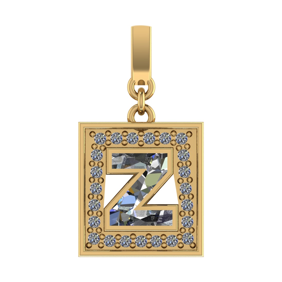1.12 Ctw SI2/SI1 Diamond Prong Set 14k Yellow Gold Alphabet-Z Pendant (ALL: Center Daimond Weight :-0.94 Ctw Color : White Side Diamond Weight Of Ctw 0.18 Ctw Color : G-H Clarity : SI2/SI1 Daimond Setting : Prong Metal Weight : Approx 4.91 gram 14k Yellow Gold Alphabet-Z