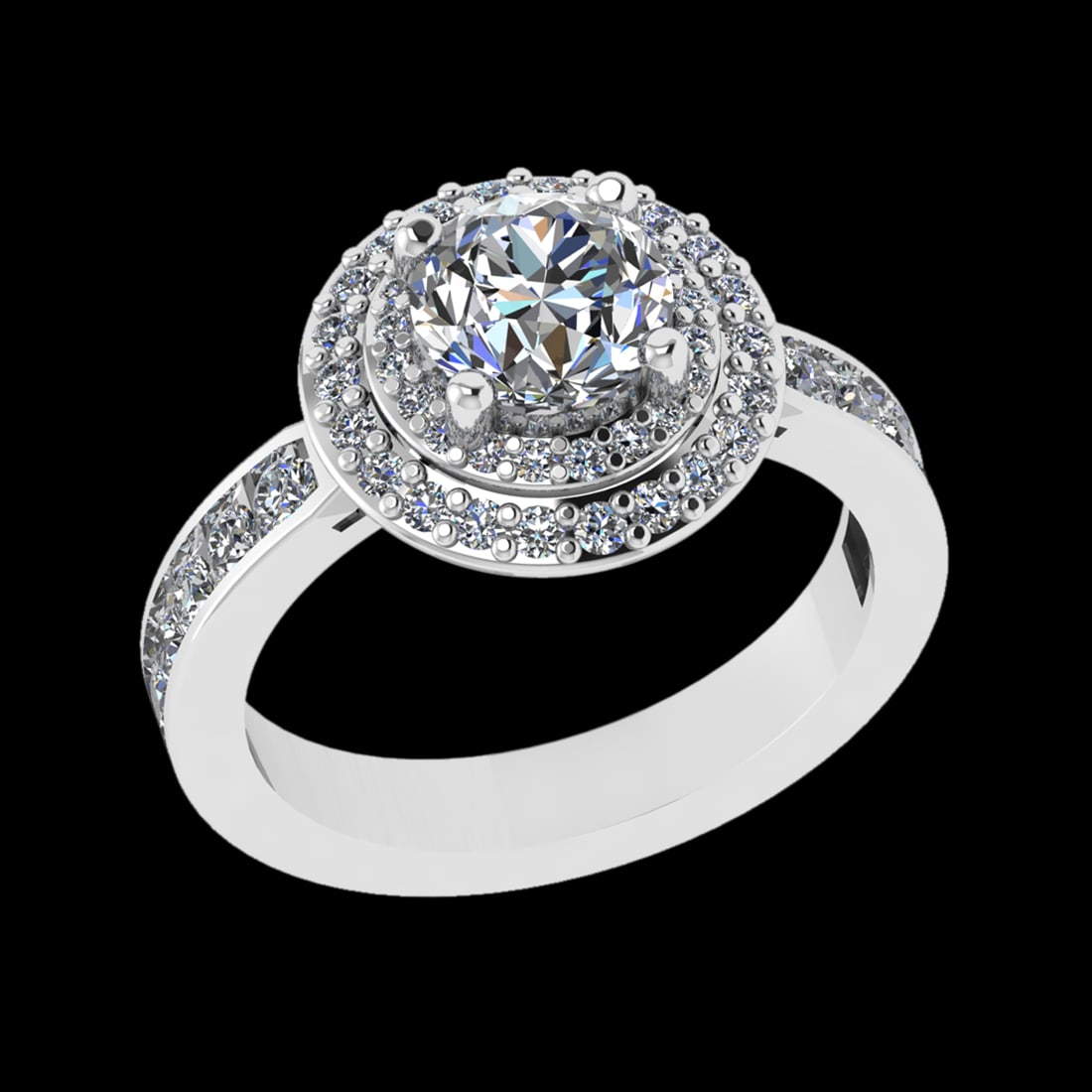 2.11 Ctw VS/SI1 (ALL DIAMOND ARE LAB GROWN ) Diamond 10k white Gold Engagem: Center Daimond Weight :-1.25 Ctw ( Round Cut) Color : J-K Clarity : VS/SI1 (ALL DIAMOND ARE LAB GROWN ) Side Diamond Weight Of Ctw 0.86 Ctw Color : J-K Clarity : VS/SI1 (ALL DIAMOND ARE LAB GROWN ) Da