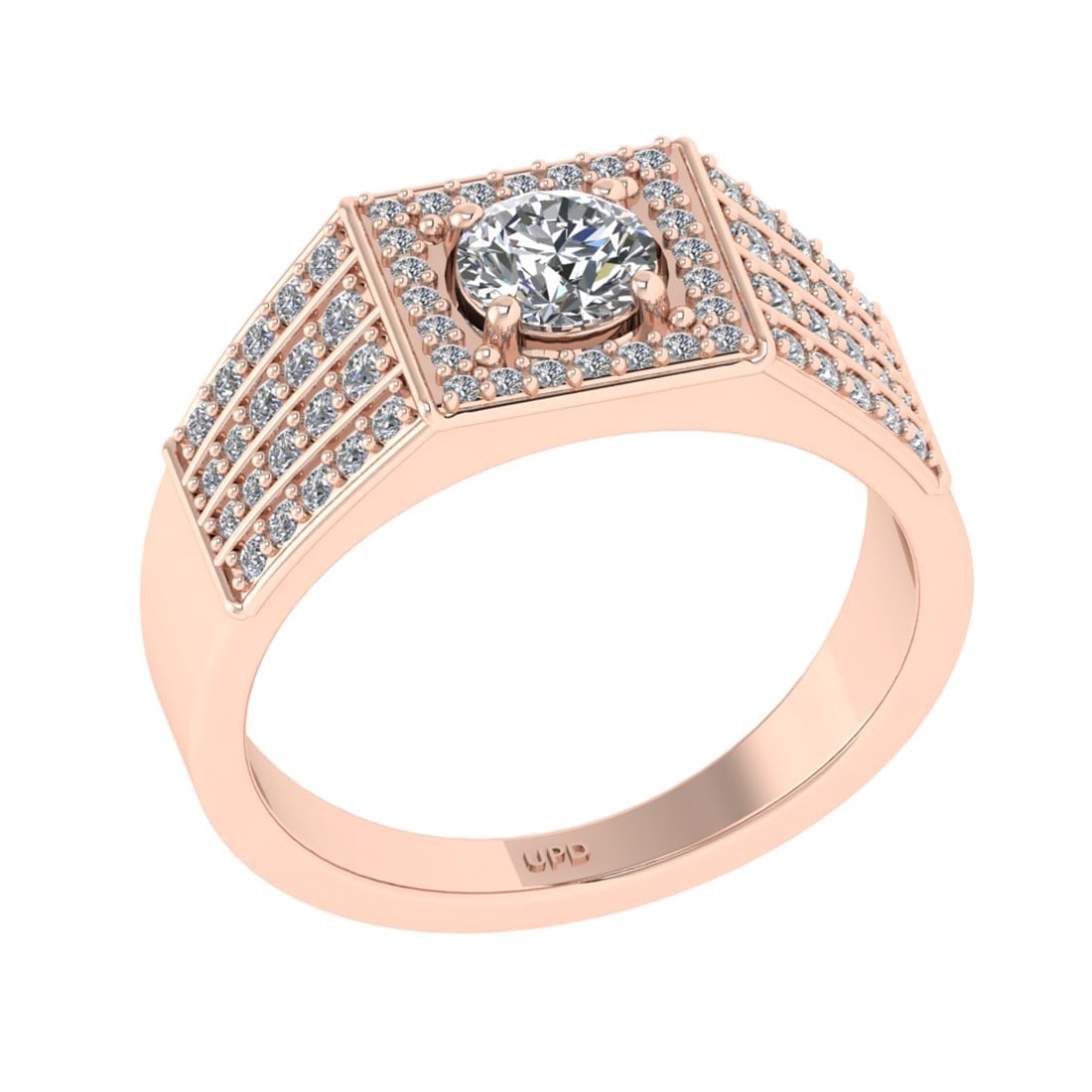 1.06 Ctw VS/SI1 Diamond 10K Rose Gold Engagement Ring (ALL DIAMOND ARE LAB: Center Diamond Weight : 0.60 Ctw (Round Cut) Color : J-K Clarity : VS/SI1 Setting : Prong Side Weight Of Ctw 0.46 Ctw Color : J-K Clarity : VS/SI1 Stone Setting : Prong Metal Weight : Approx 6.90