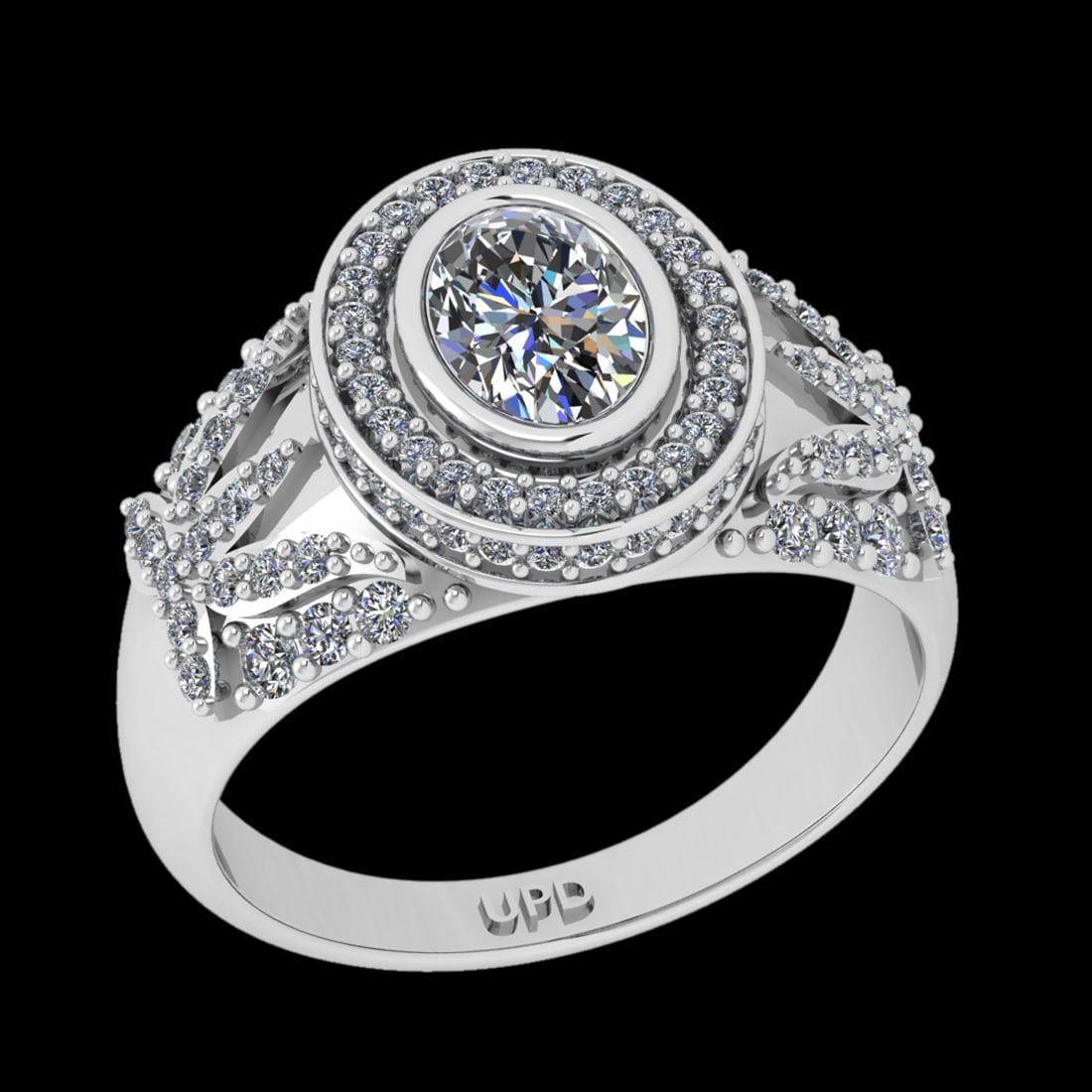 1.46 Ctw VS/SI1 Diamond 10k White Gold Engagement Ring (ALL DIAMOND ARE LAB: Center Diamond Weight :-0.75 Ctw ( Oval cut) Color :- J-K Clarity : VS/SI1 Center Stone Setting : Prong Side Diamond Weight Of Ctw 0.71 Ctw Color : J-K Clarity : VS/SI1 Stone Setting : Prong Metal