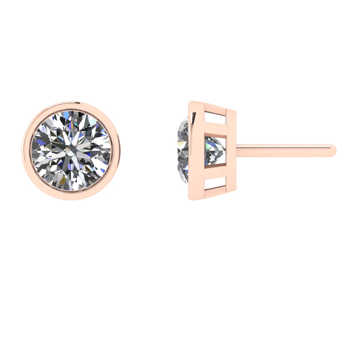 1.00 Ctw VS/SI1 Diamond 14k Rose Gold Stud Earrings (ALL DIAMOND ARE LAB GR (1 of 1)