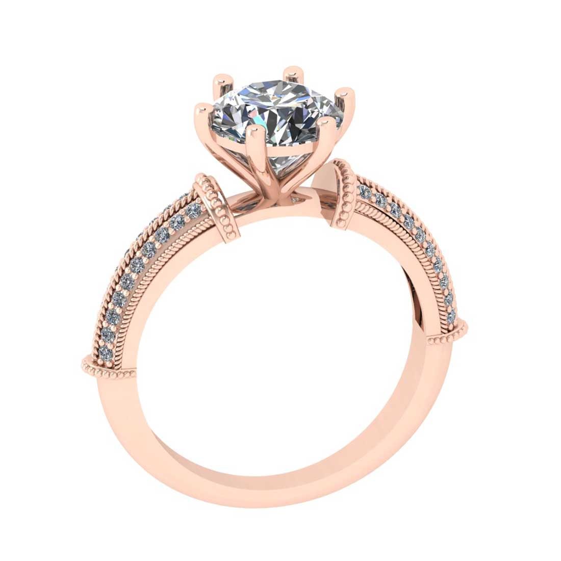 2.20 Ctw SI2/I1 Diamond Style Prong Set 18K Rose Gold Engagement Wedding Ri: Center Diamond Weight : 2.00 Ctw ( Round Cut) Center Diamond Color : G-H Center Stone Setting : Prong Center Stone Clarity : SI2/I1 Side Stone Weight Of Ctw 0.20 Ctw Side Stone Color : G-H Stone
