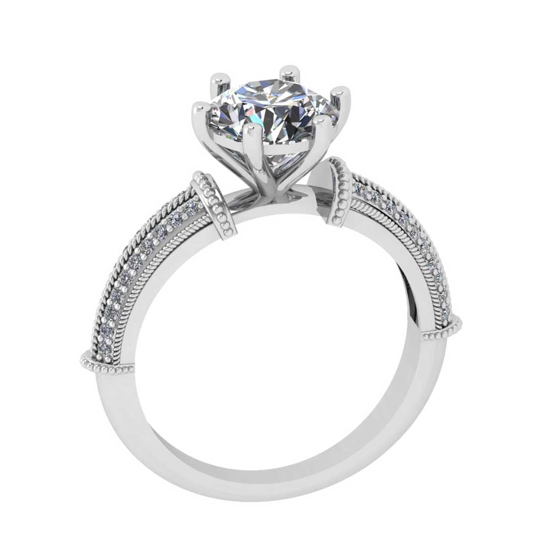 2.20 Ctw SI2/I1 Diamond Style Prong Set 18K White Gold Engagement Wedding R: Center Diamond Weight : 2.00 Ctw ( Round Cut) Center Diamond Color : G-H Center Stone Setting : Prong Center Stone Clarity : SI2/I1 Side Stone Weight Of Ctw 0.20 Ctw Side Stone Color : G-H Stone