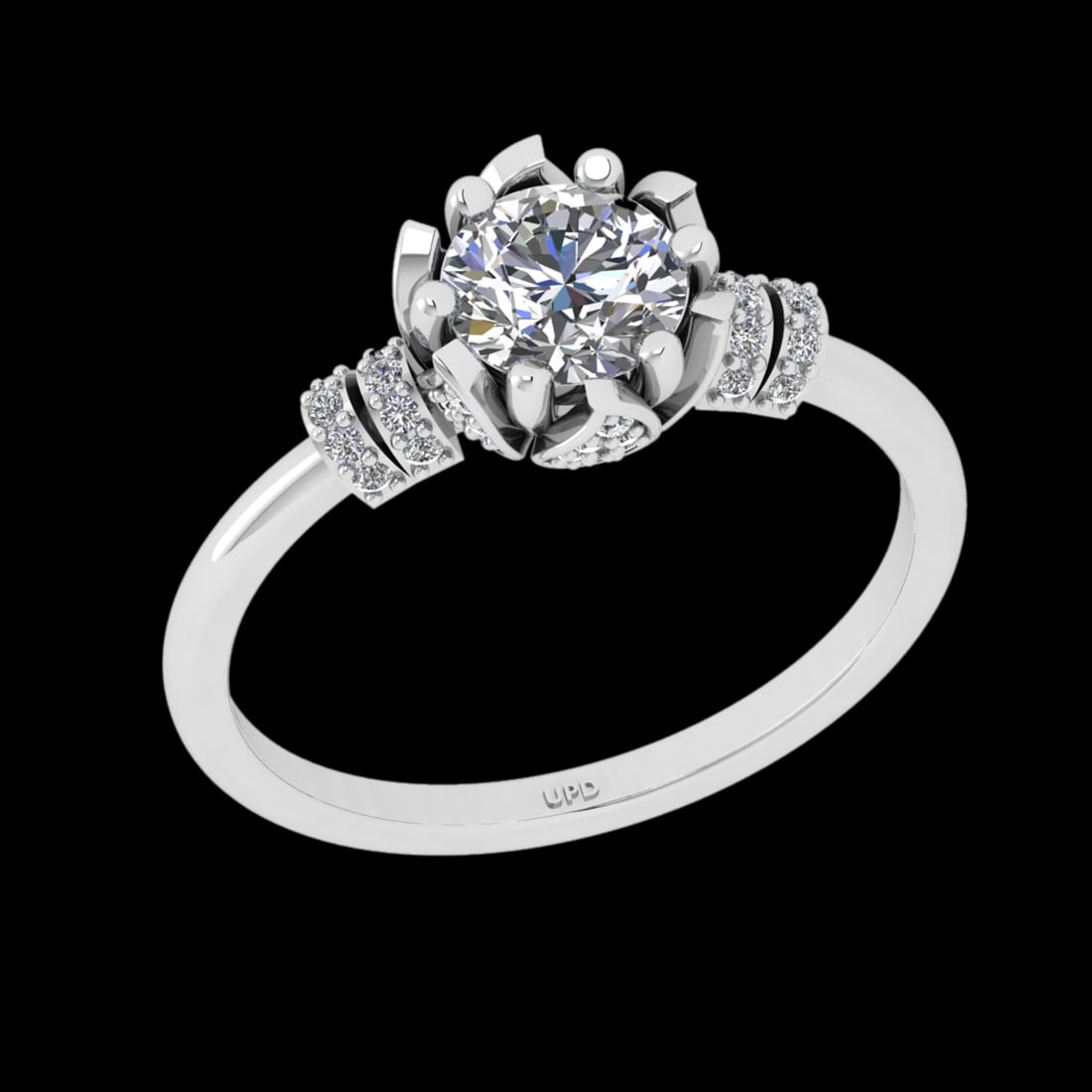1.41 Ctw VS/SI1 Diamond 18K White Gold Engagement Ring: Center Diamond Weight :- 1.25 Ctw (Round cut) Color :- G-H Clarity : VS/SI1 Center Stone Setting : Prong Side Diamond Weight Of Ctw 0.16 Ctw Color : G-H Clarity : VS/SI1 Stone Setting : Prong Metal