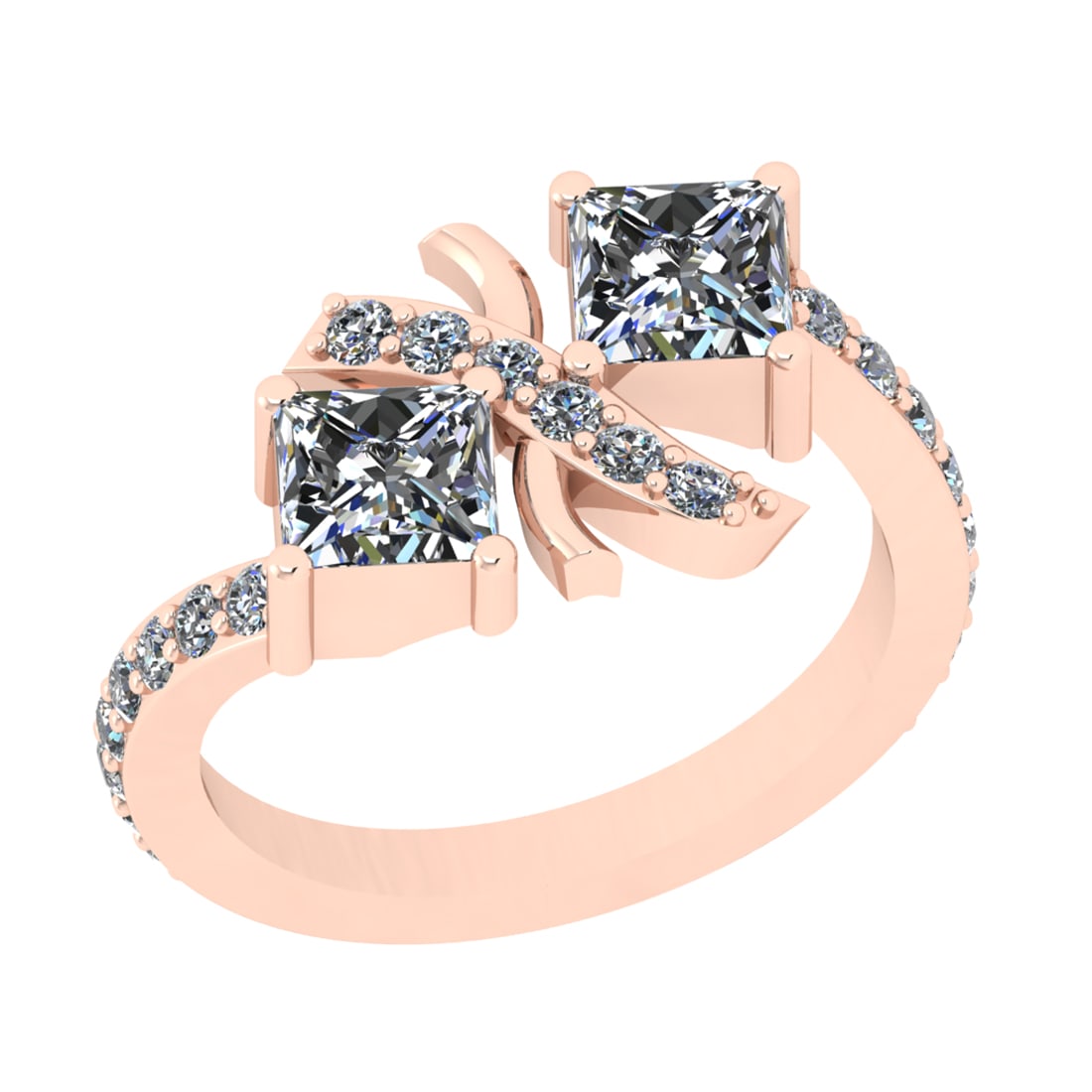 1.96 Ctw SI2/SI1 Diamond Prong Set 14k Rose Gold Engagement Ring: Center Daimond Weight :-1.50 Ctw ( Princess Cut) Color : G-H Clarity : SI2/SI1 Side Diamond Weight Of Ctw 0.46 Ctw Color : G-H Clarity : SI2/SI1 Daimond Setting : Prong Metal Weight : Approx 4.33