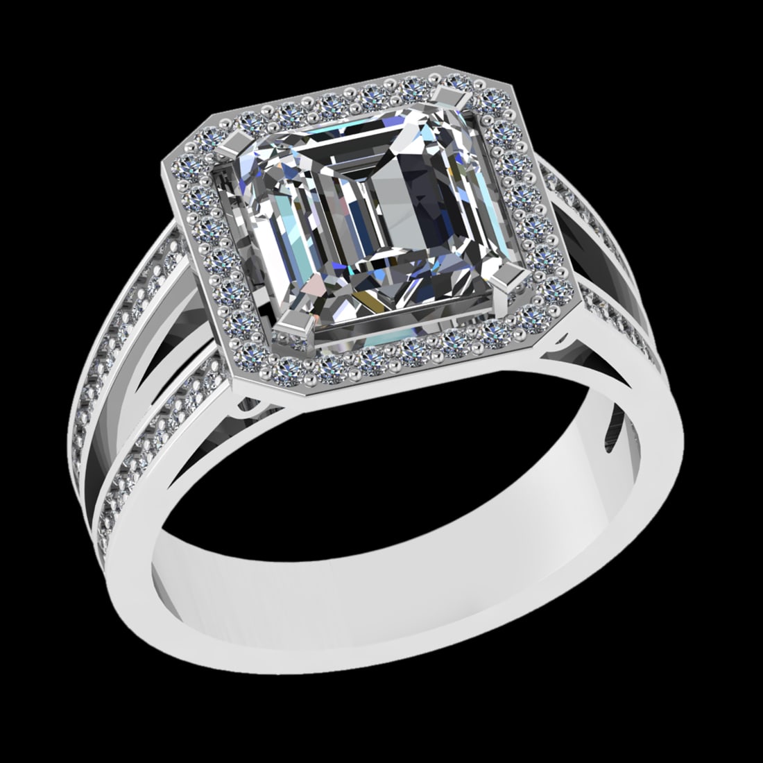 3.46 Ctw VS/SI1 (ALL DIAMOND ARE LAB GROWN ) Diamond 10k white Gold Engagem: Center Daimond Weight :-3.00 Ctw ( Princess Cut) Color : J-K Clarity : VS/SI1 (ALL DIAMOND ARE LAB GROWN ) Side Diamond Weight Of Ctw 0.46 Ctw Color : J-K Clarity : VS/SI1 (ALL DIAMOND ARE LAB GROWN