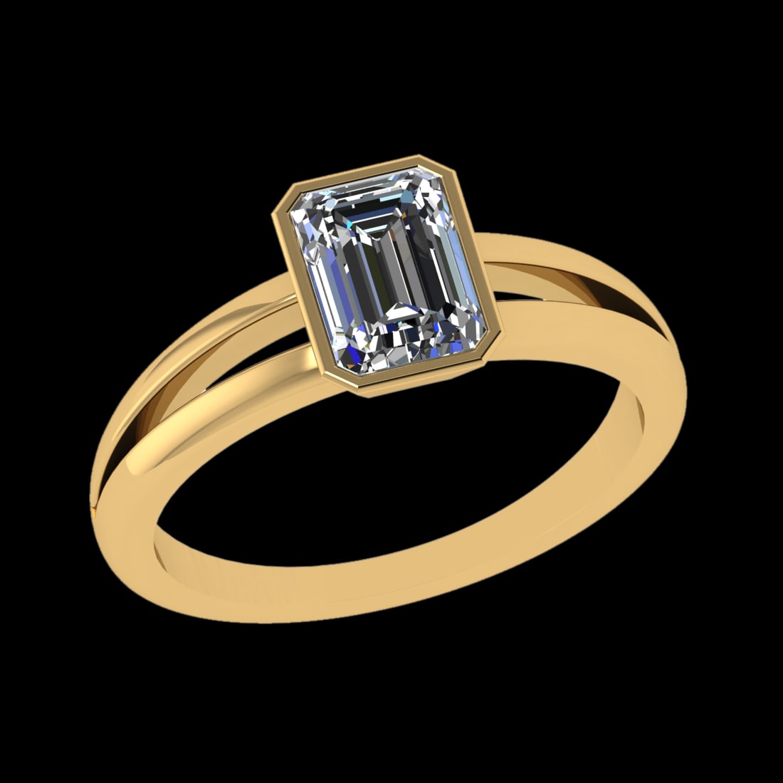 1.00 Ctw VS/SI1 Diamond 10k Yellow Gold Solitaire Ring (ALL DIAMOND ARE LAB: Center Daimond Weight :-1.00 Ctw ( Emerald Cut) Color : J-k Clarity : VS/SI1 Metal Weight : Approx 2.83 gram 10k Yellow Gold Solitaire Ring Current Ring Size 6 (ALL DIAMOND ARE LAB GROWN )